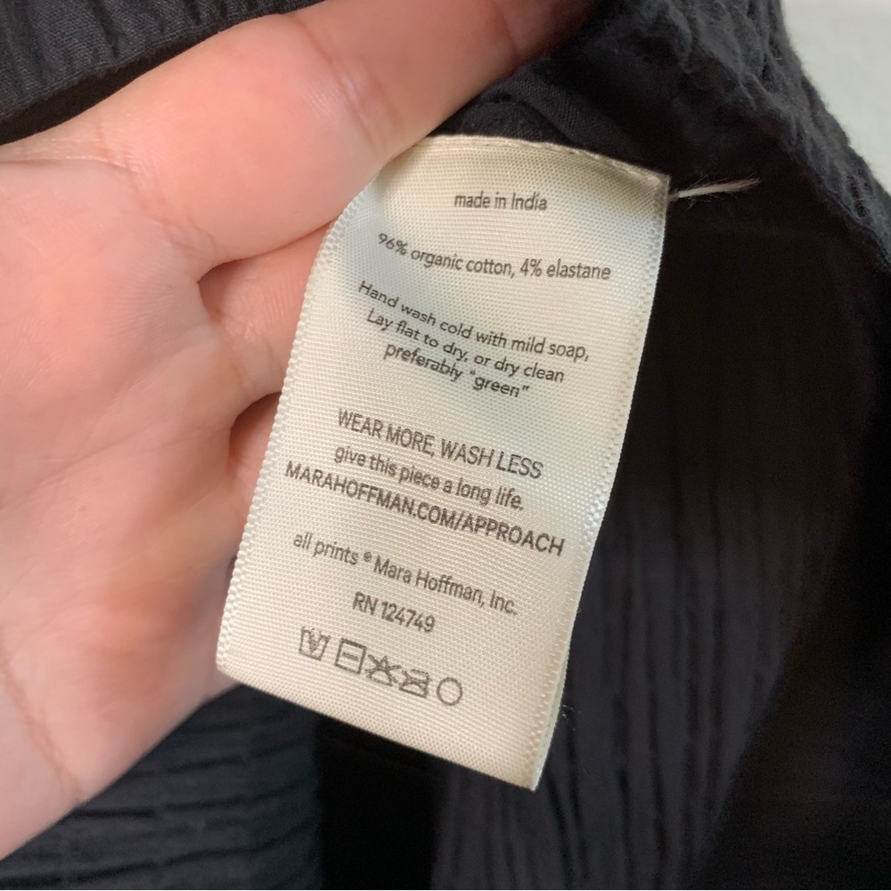 Mara Hoffman Cecilia Puff-Sleeve Organic Cotton Midi Dress black 2X - Picture 6 of 7
